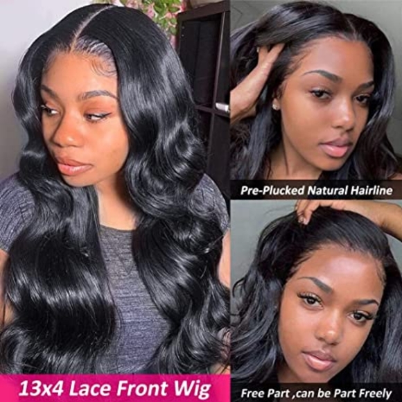 100% Brazilian Virgin Human Hair Transparent Swiss Lace Wig HD Body Wave - Picture 4 of 6